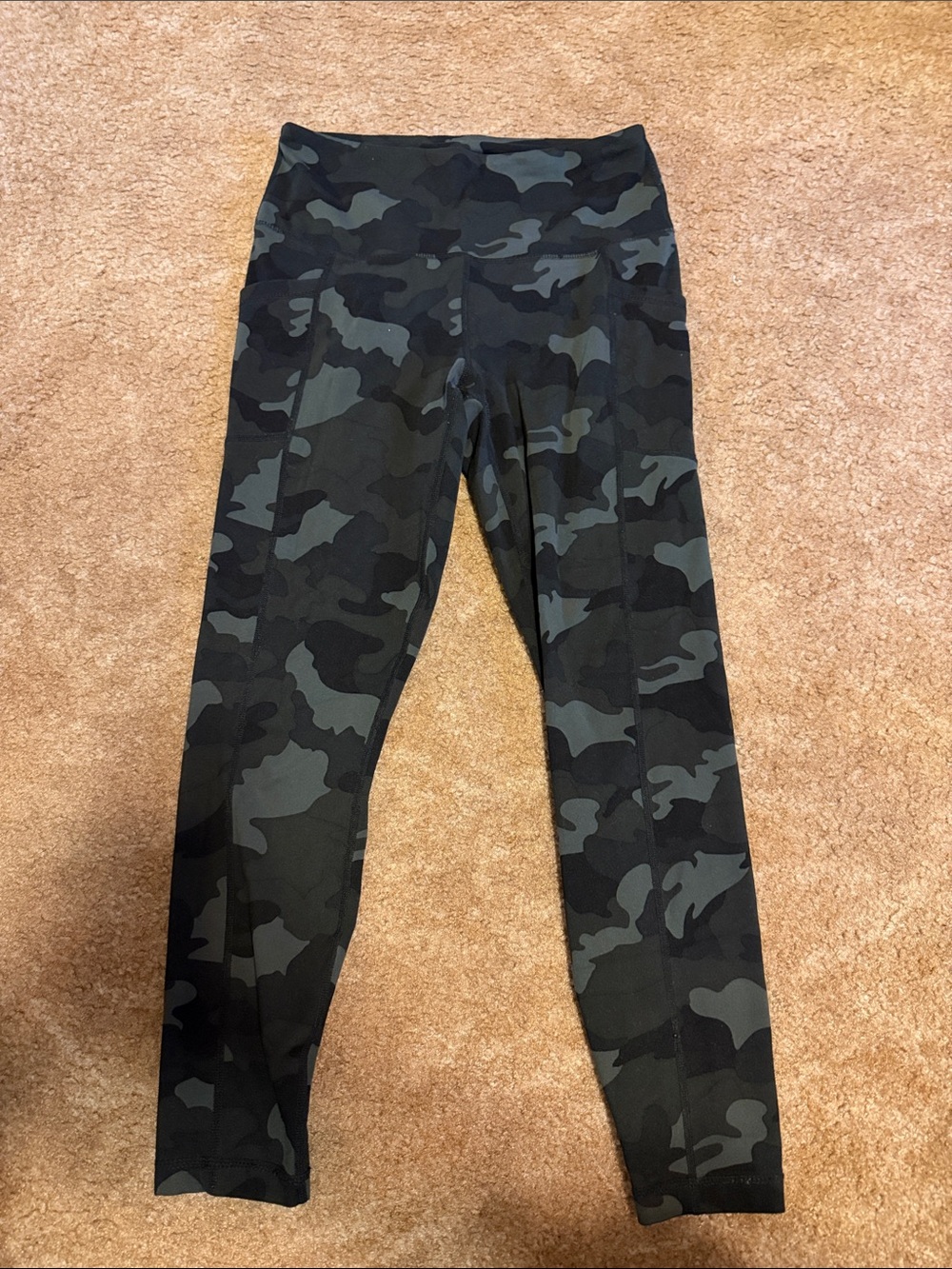 90 Degree By Reflex Black/Olive Camo High-Rise Leggings